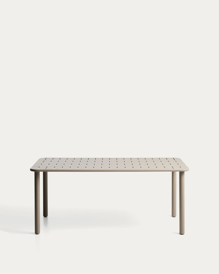 Brai outdoor table in taupe galvanised steel 180 x 90cm