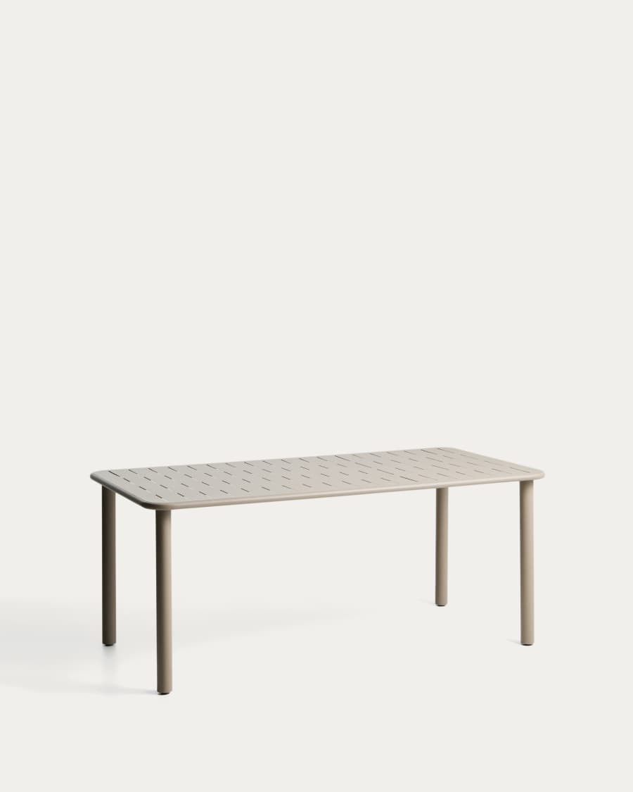 Brai outdoor table in taupe galvanised steel 180 x 90cm