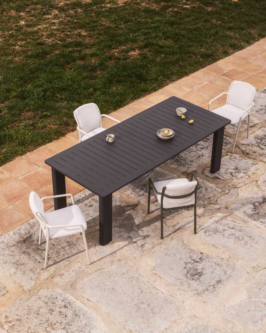 Livorno extendable table in graphite aluminium 233(350) x 100 cm