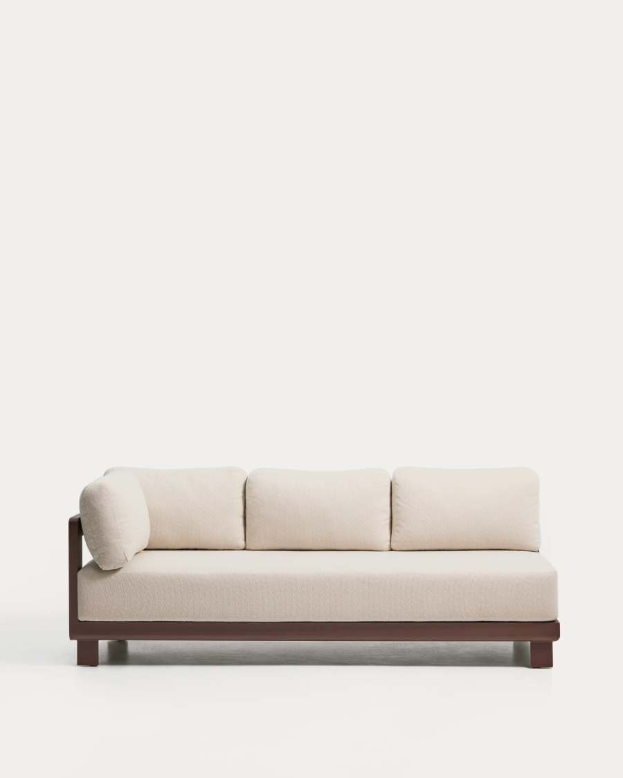 Nerano 3-seater sofa in brown aluminium 208 cm