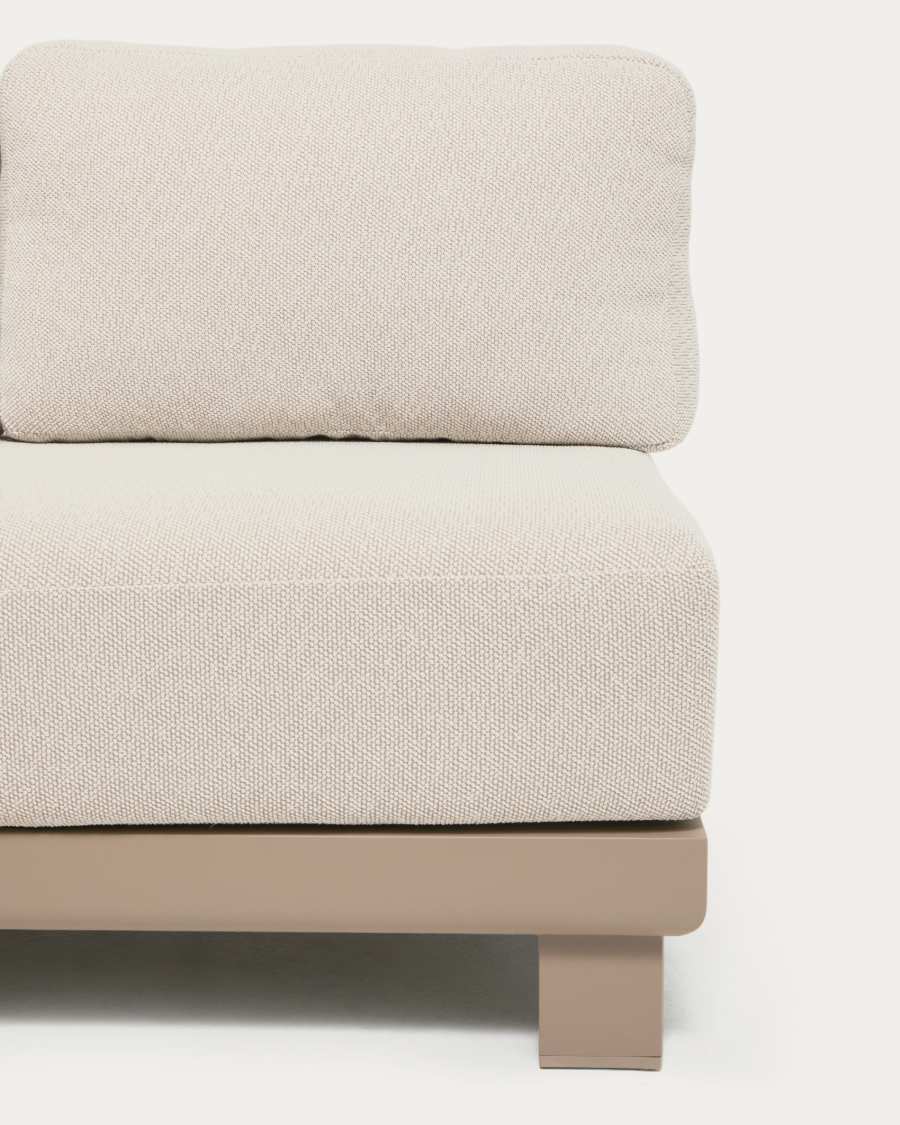 Nerano 3-seater sofa in taupe aluminium 208 cm