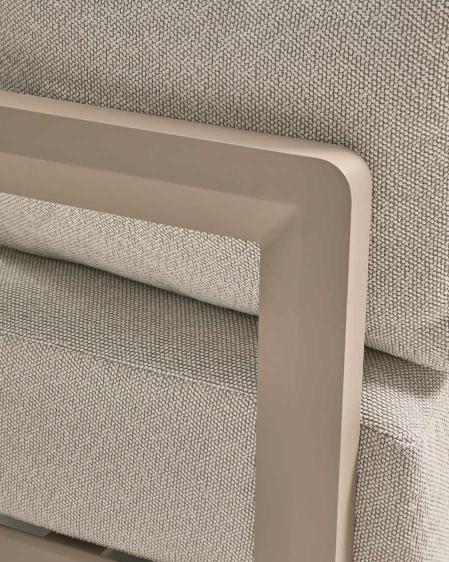 Nerano 3-seater sofa in taupe aluminium 208 cm