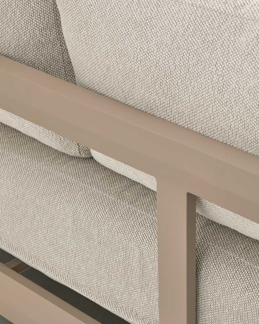 Nerano 3-seater sofa in taupe aluminium 208 cm