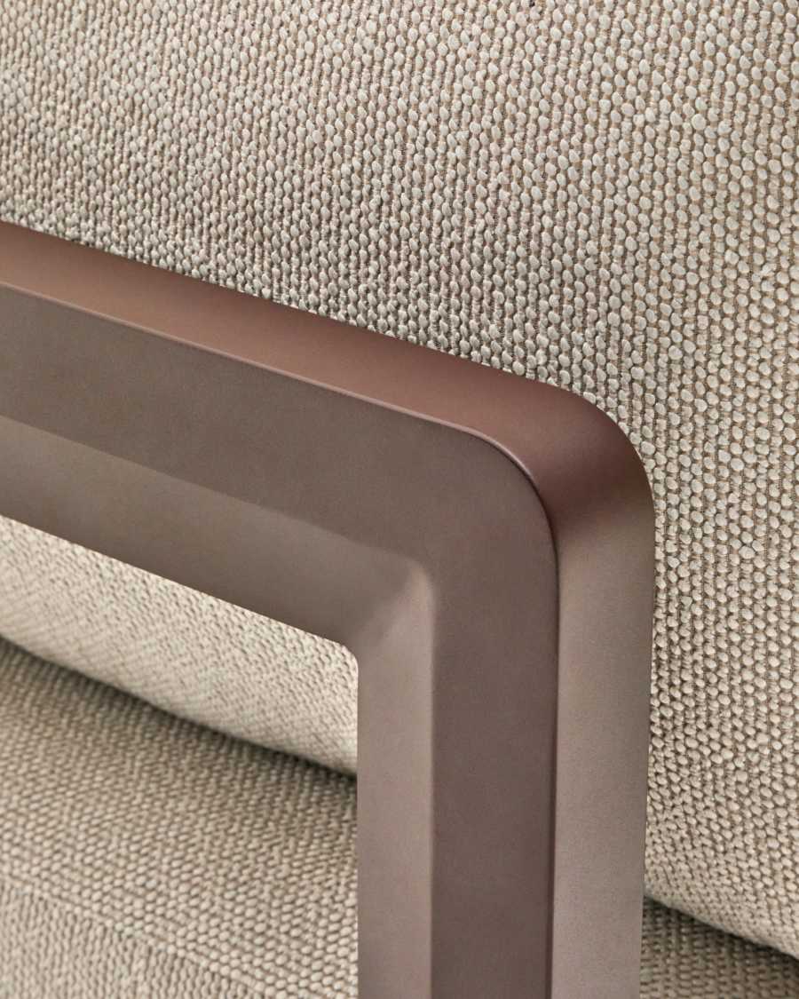 Nerano 3-seater sofa in brown aluminium 208 cm