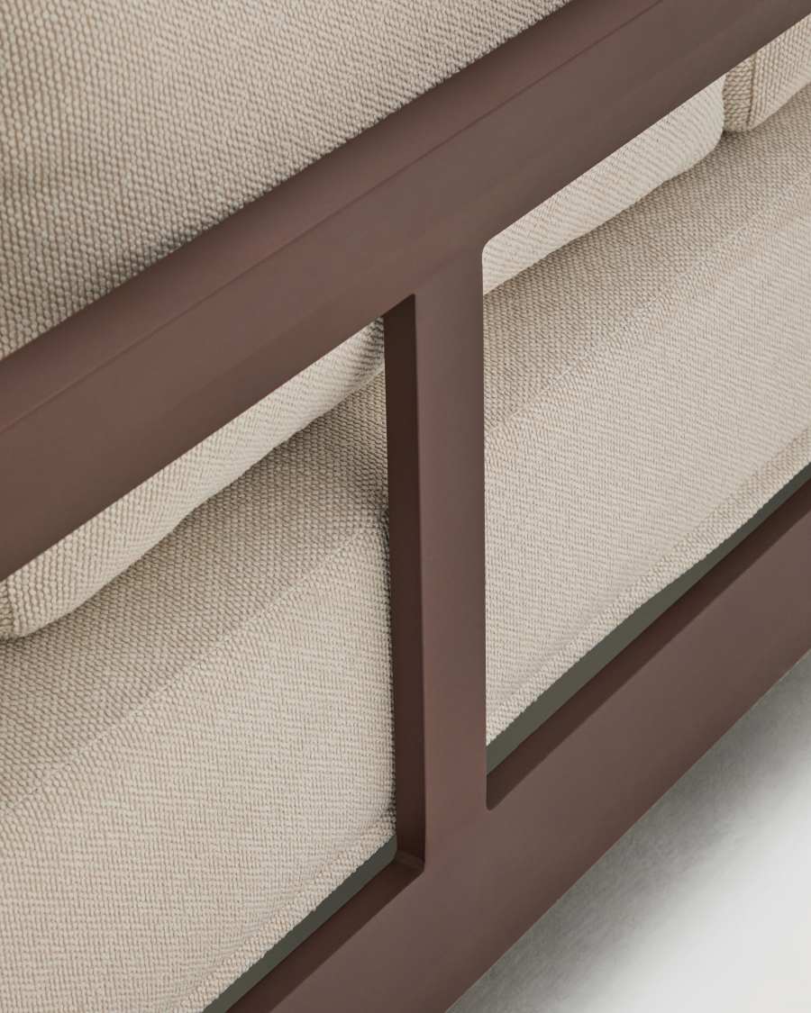 Nerano 3-seater sofa in brown aluminium 208 cm