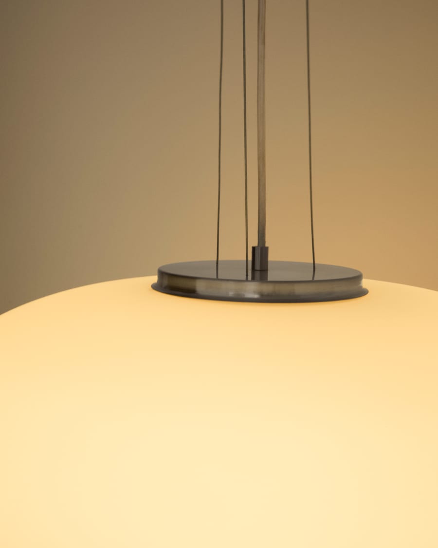 Ardali ceiling lamp in smoked glass and steel with brushed finish Ø50cm