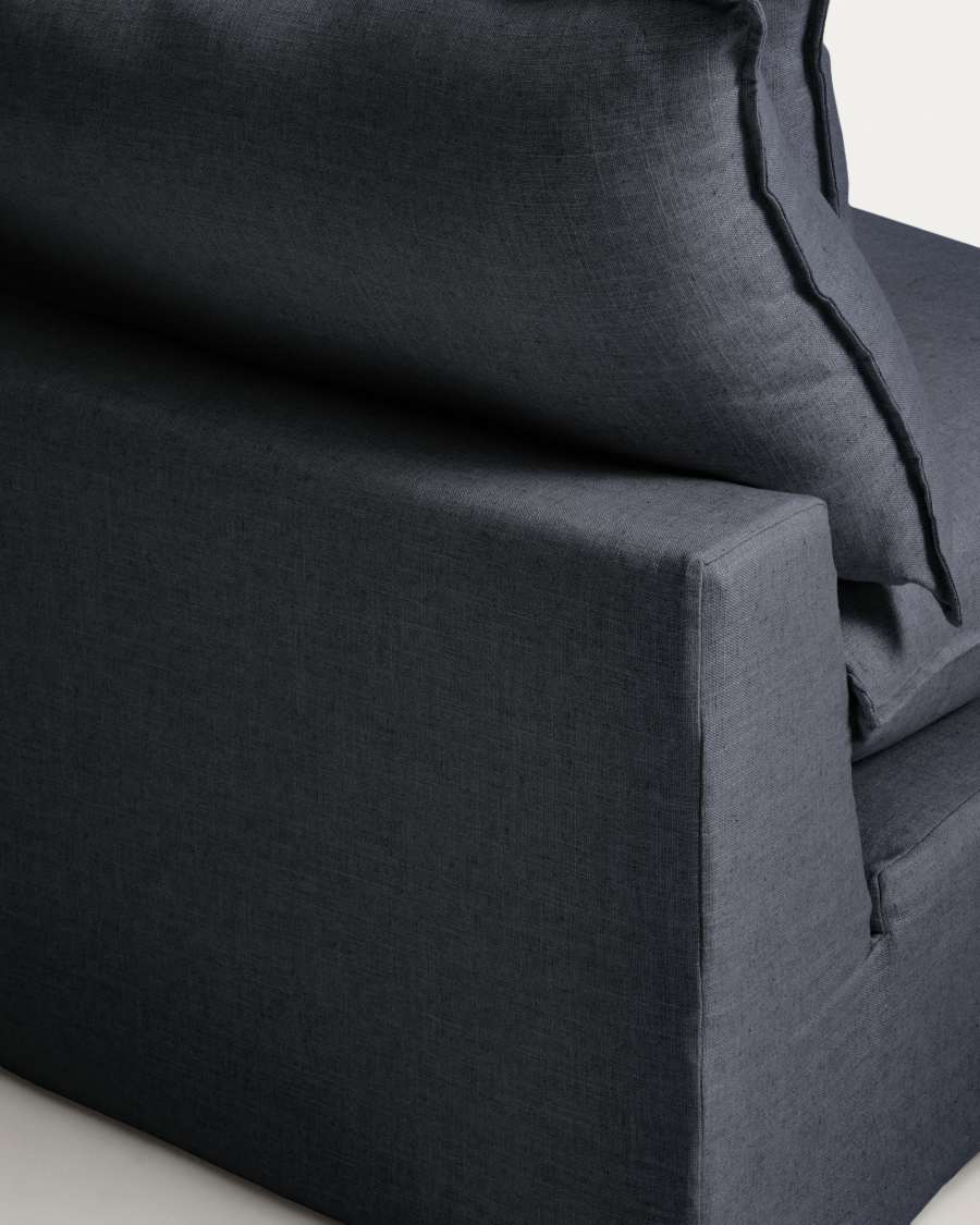 Anarela dark grey linen and viscose 2-seater modular sofa with end module and removable cover 270cm FSC Mix Credit