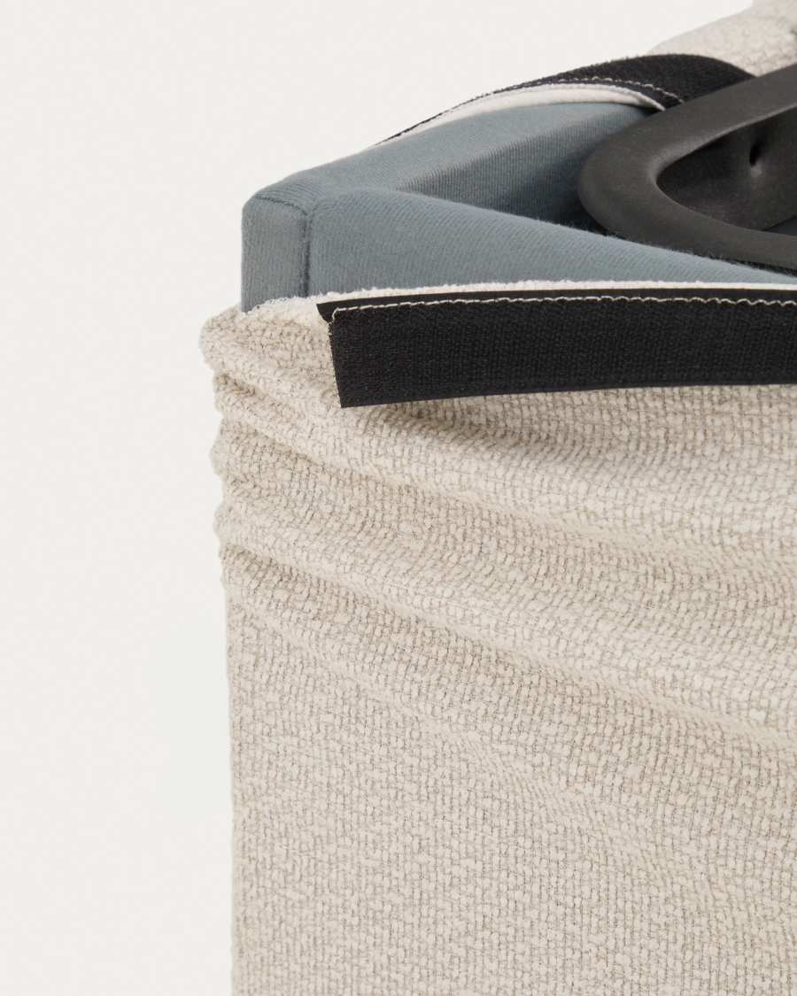 Nelzi uitklapbare bedbodem met opbergruimte met afneembare hoes in ecru chenille voor matras 160 x 200 cm FSC 100%