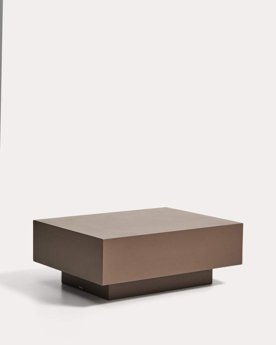 Τραπέζι σαλονιού Rustella από καφέ τσιμέντο 80 x 60 εκ.