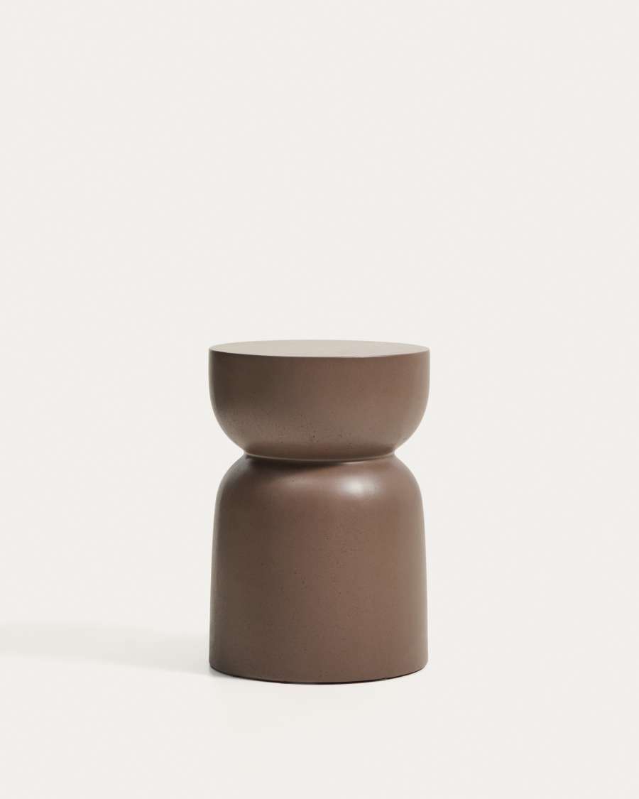 Garbet side table in brown concrete Ø 32cm