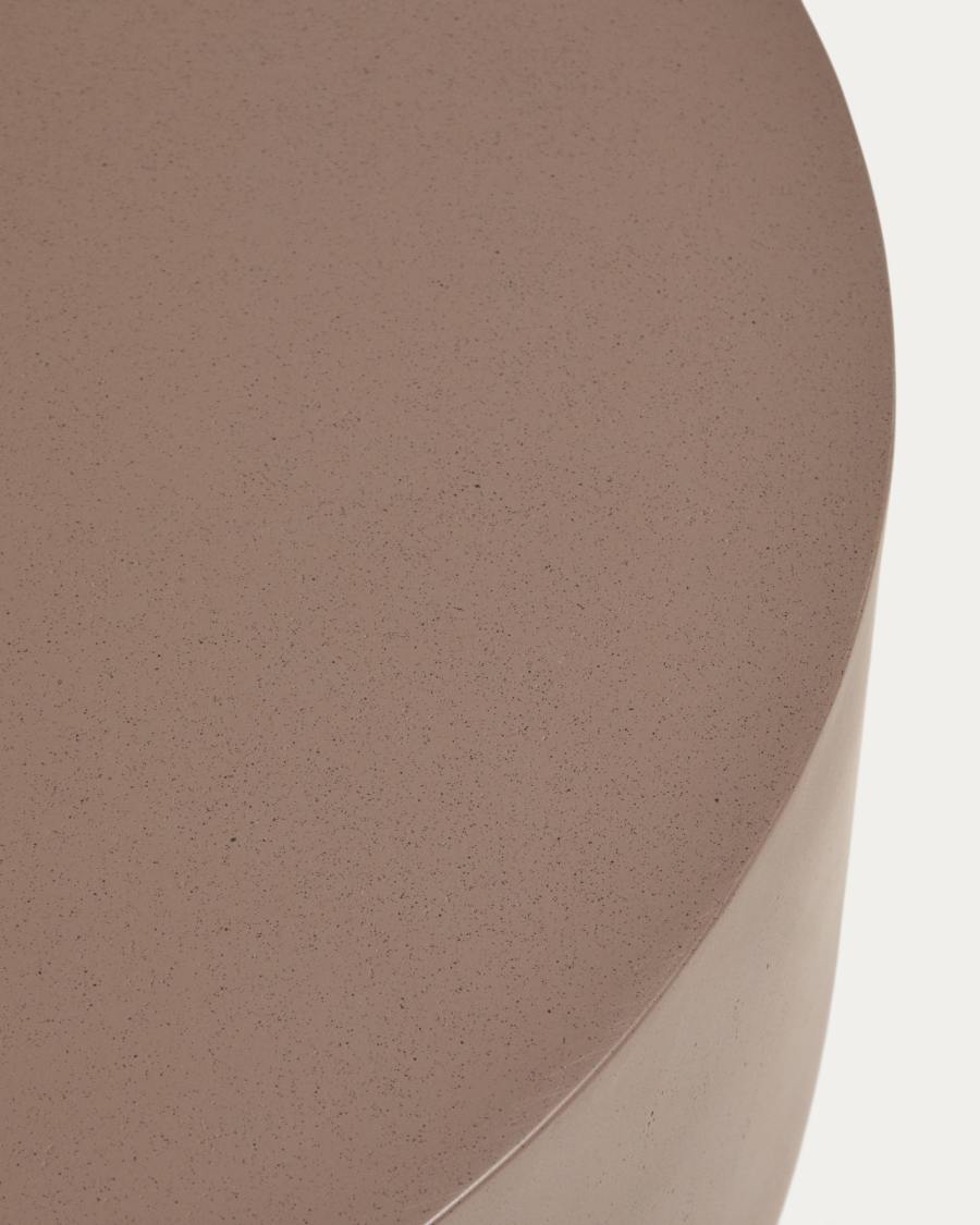 Garbet round coffee table in brown concrete Ø 60cm