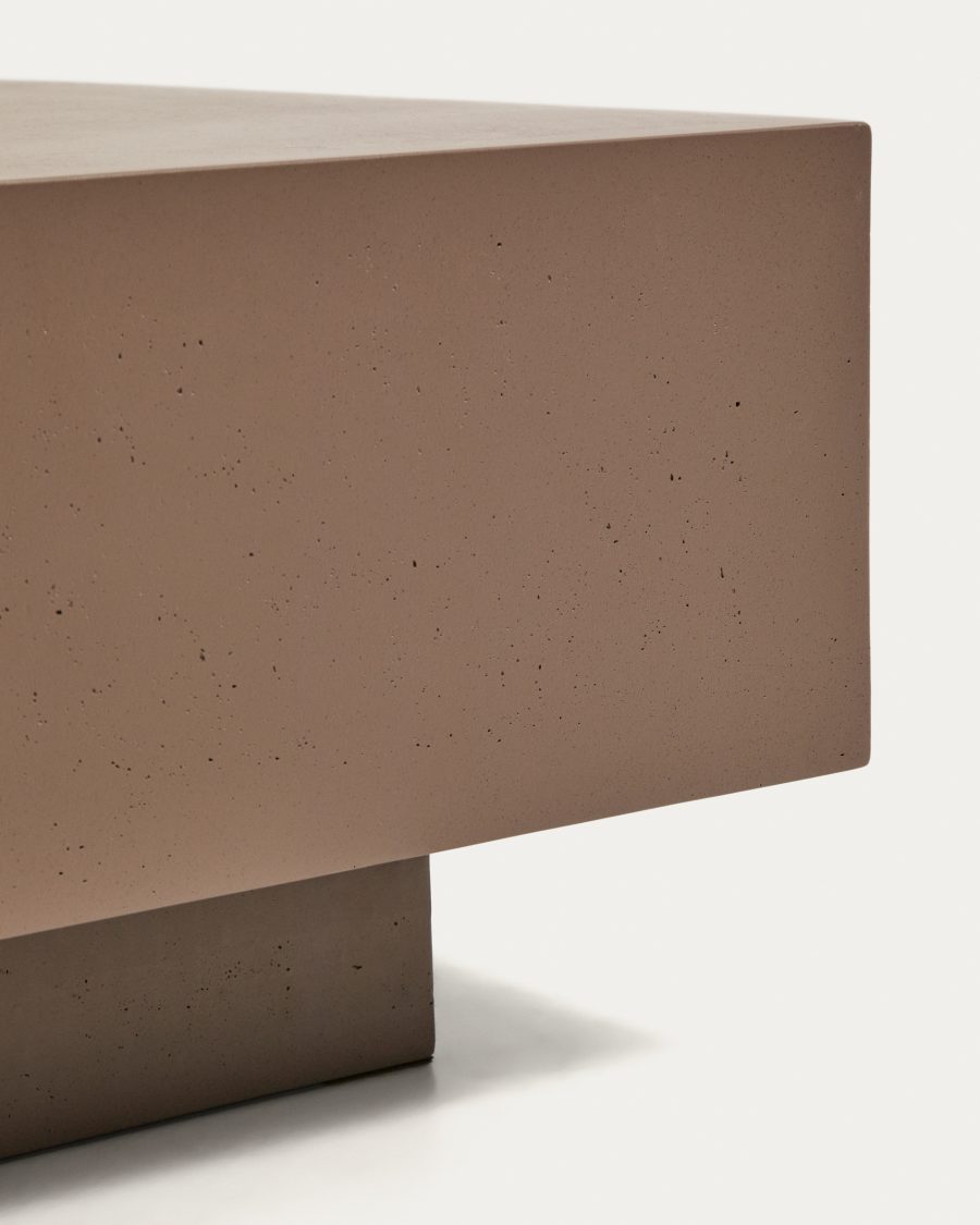 Τραπέζι σαλονιού Rustella από καφέ τσιμέντο 80 x 60 εκ.