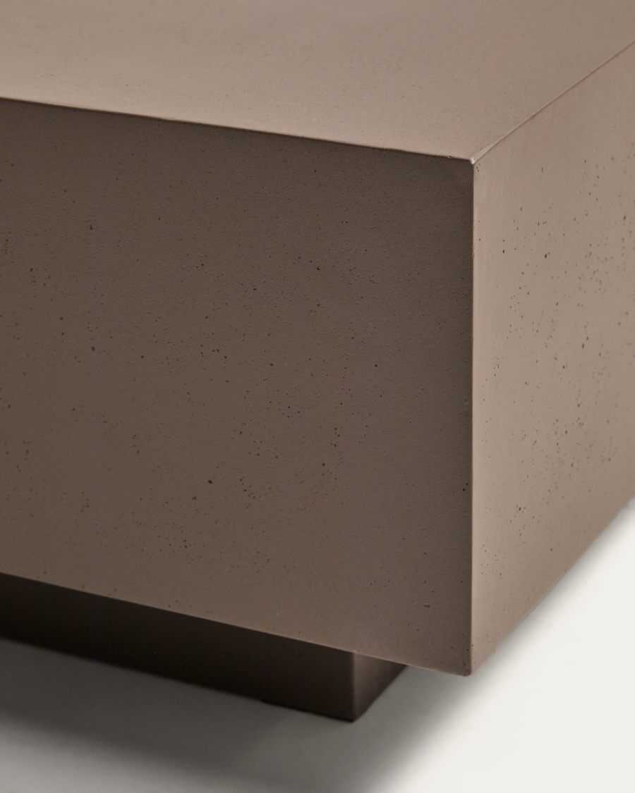 Τραπέζι σαλονιού Rustella από καφέ τσιμέντο 80 x 60 εκ.