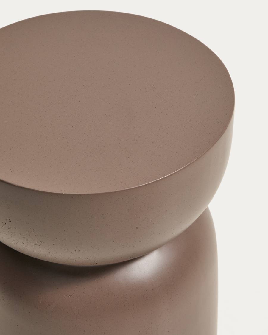 Garbet side table in brown concrete Ø 32cm