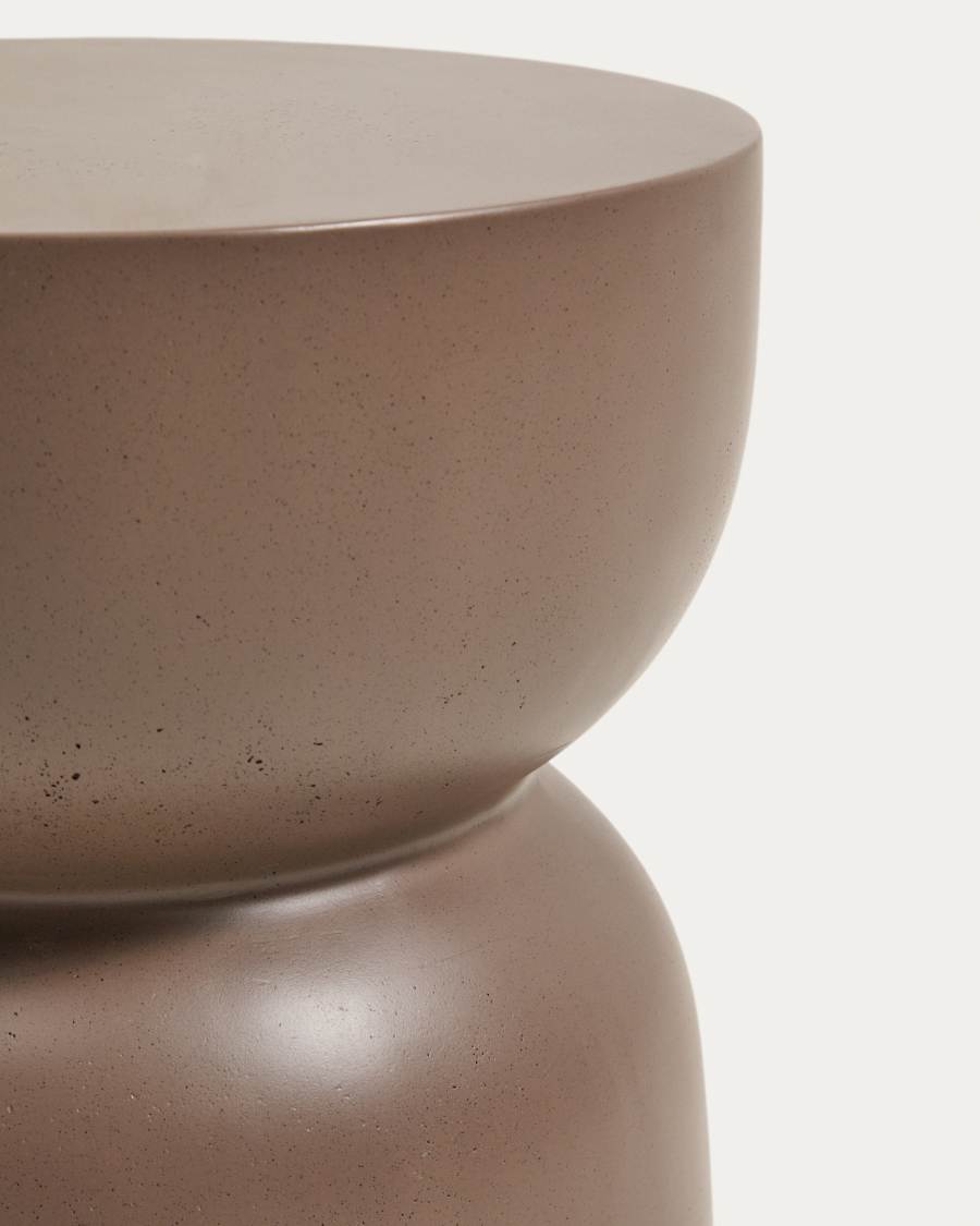 Garbet side table in brown concrete Ø 32cm