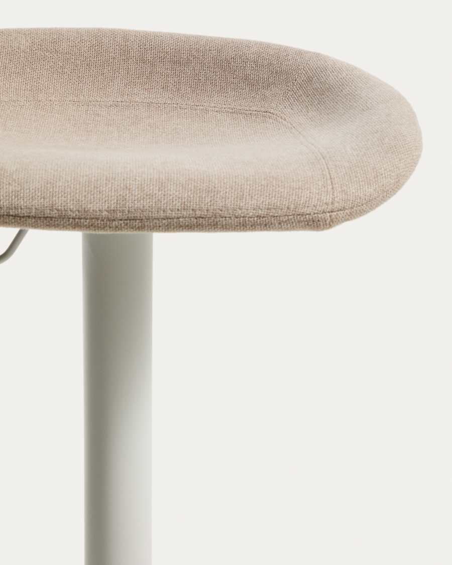 Danua stool in beige chenille and matte black steel 81-102cm FSC 100%