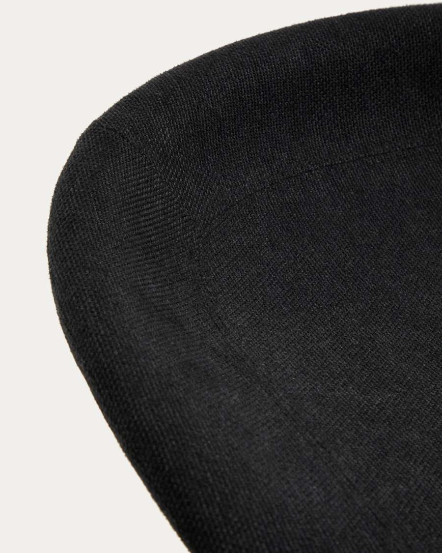 Danua stool in black chenille and matte black steel 81-102cm FSC 100%
