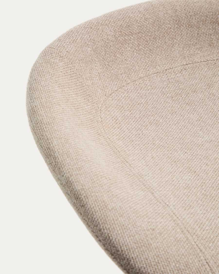 Danua stool in beige chenille and matte black steel 81-102cm FSC 100%