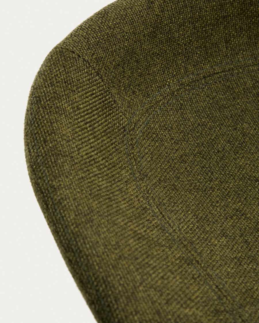 Danua stool in green chenille and matte black steel 81-102cm FSC 100%