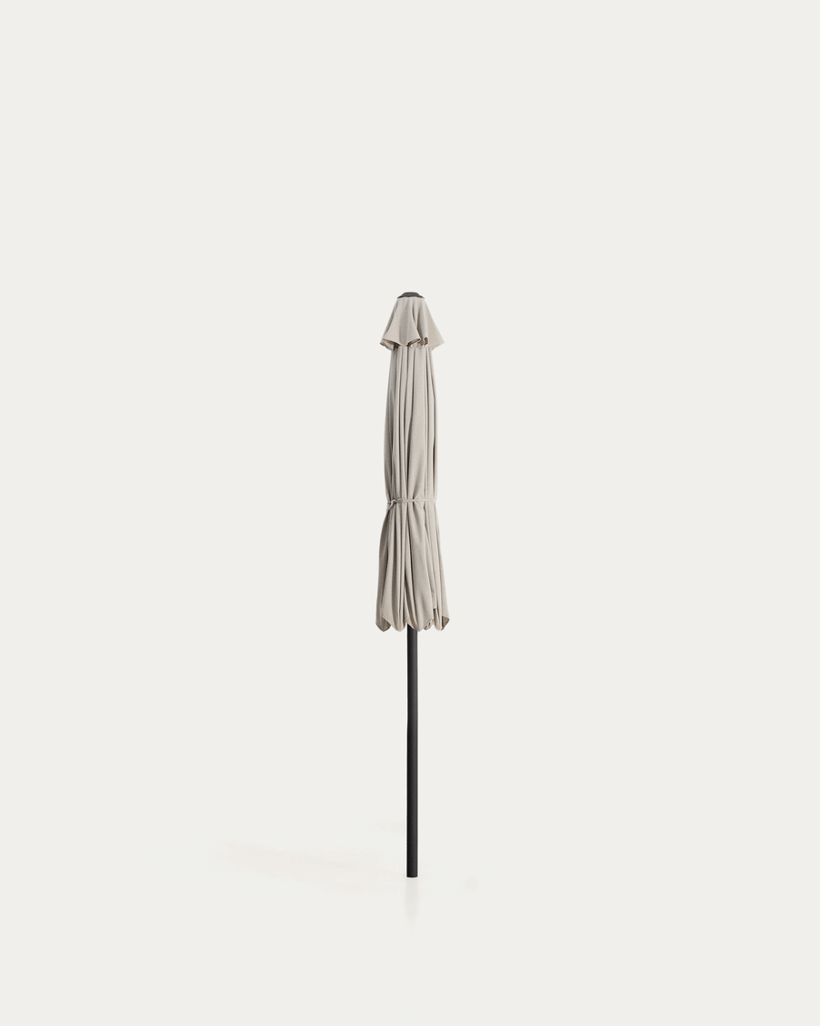 Milna beige parasol with central pole and graphite steel structure Ø300cm