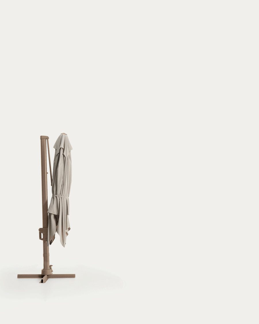 Ombrellone eccentrico Noli beige con struttura in alluminio tortora 300 x 300 cm