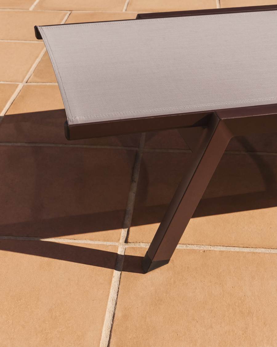 Capraia brown aluminium stackable sun lounger