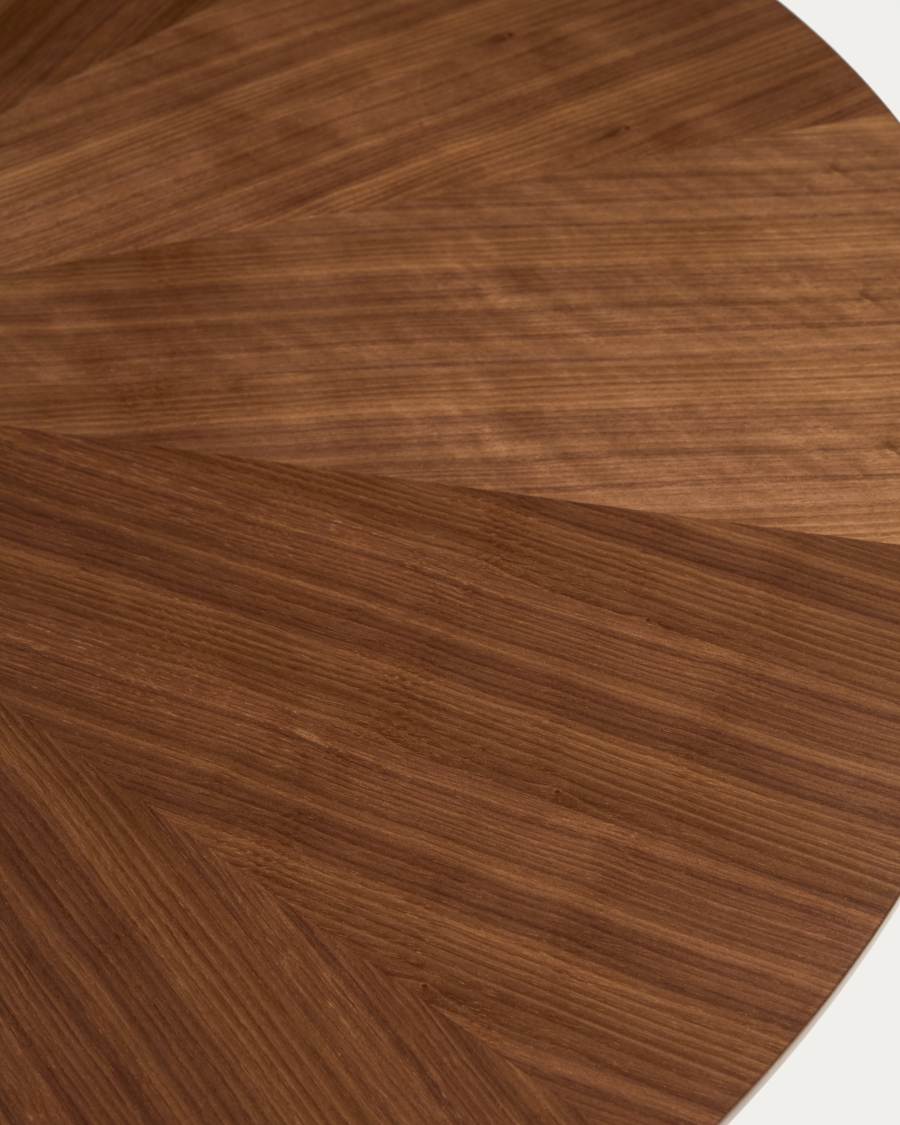 Table Ronde Naanim en placage de noyer Ø 120 cm