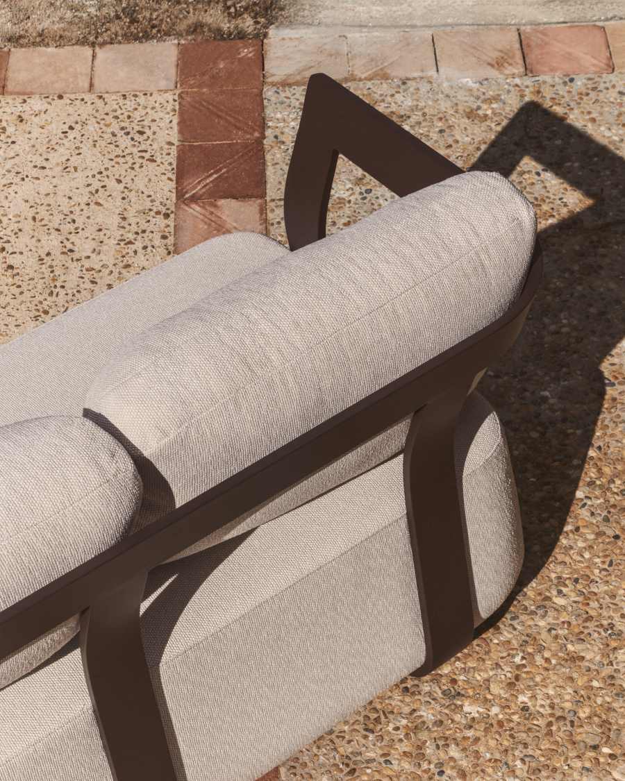 Tamaris brown aluminium 3-seater sofa 217cm