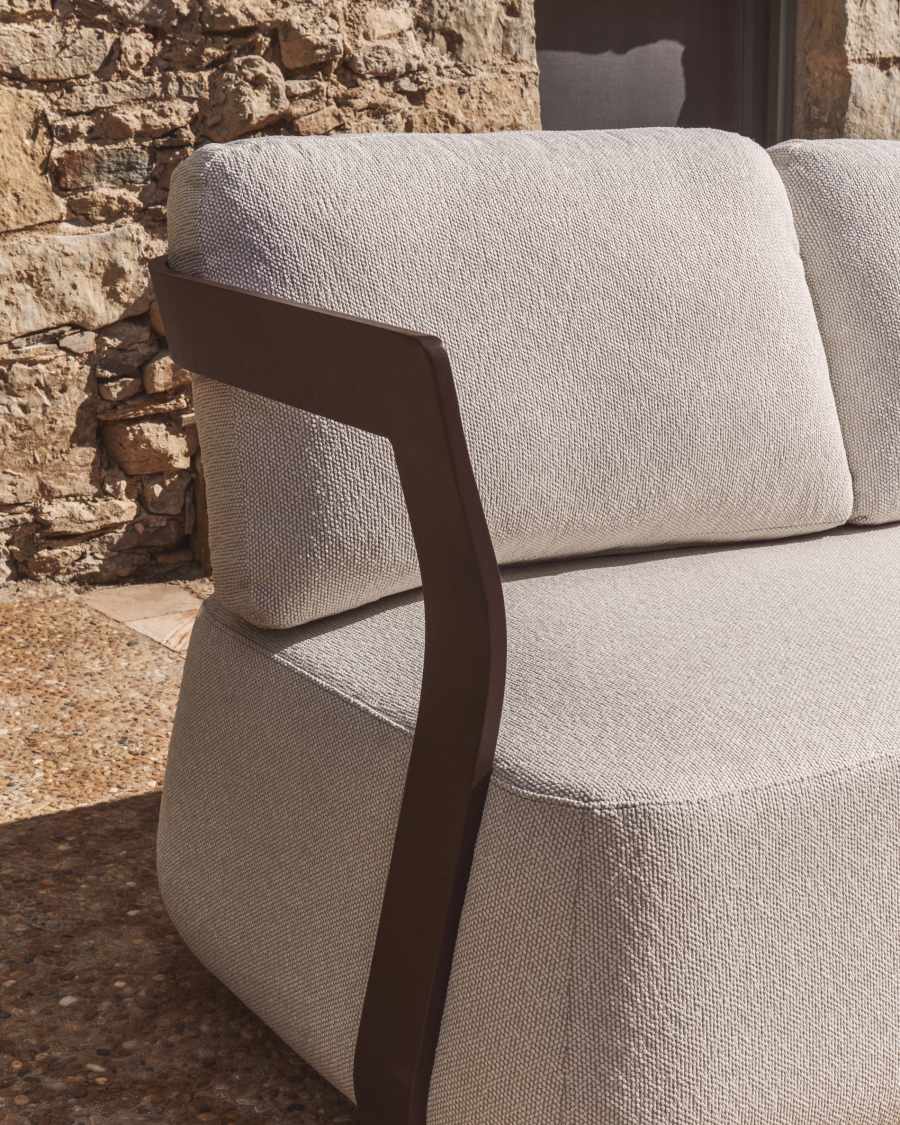 Tamaris brown aluminium 3-seater sofa 217cm