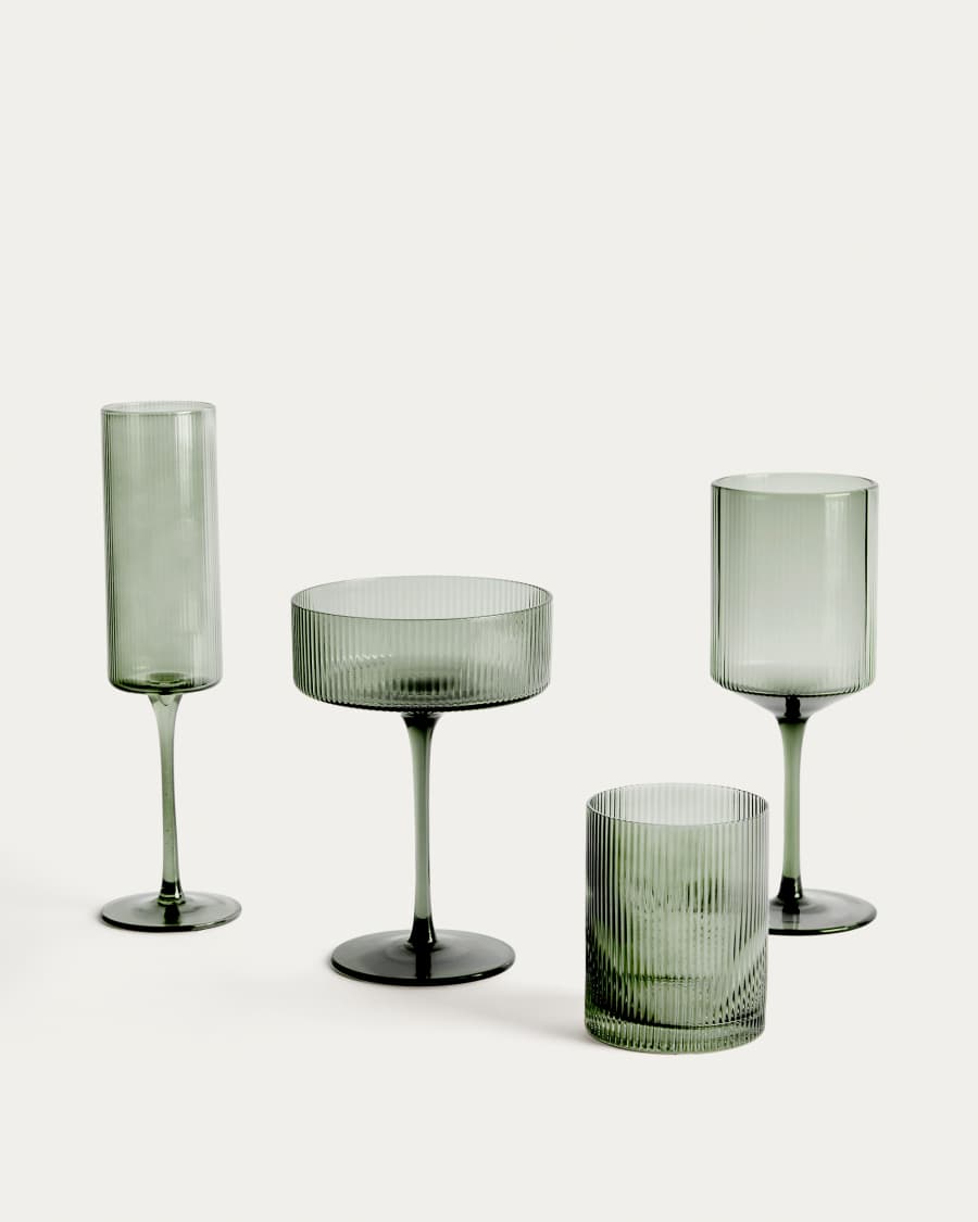 Eluria green glass cup, 32.5 cl
