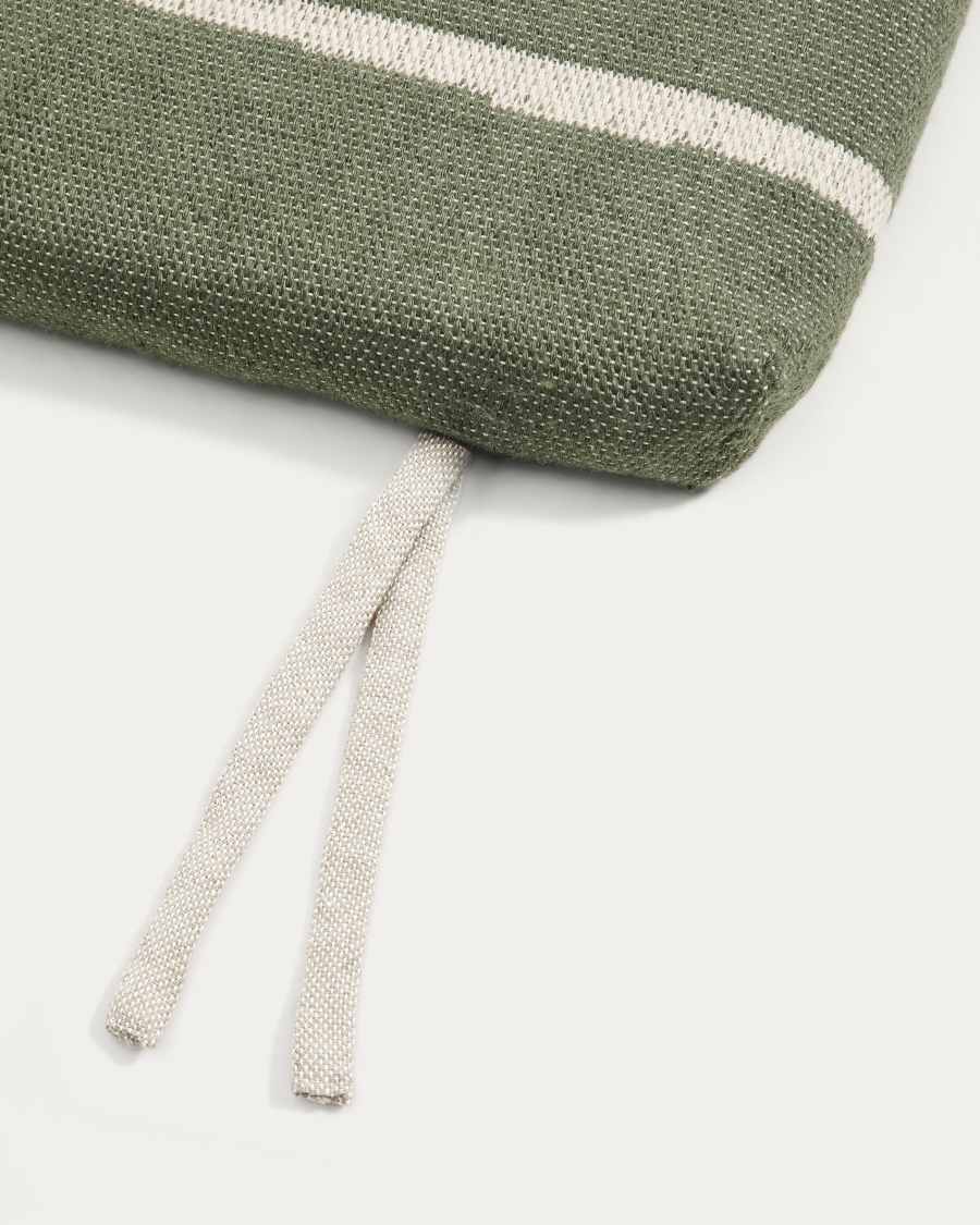 Daila green 100% PET sun lounger cushion with Ikat graphic 50 x 175cm