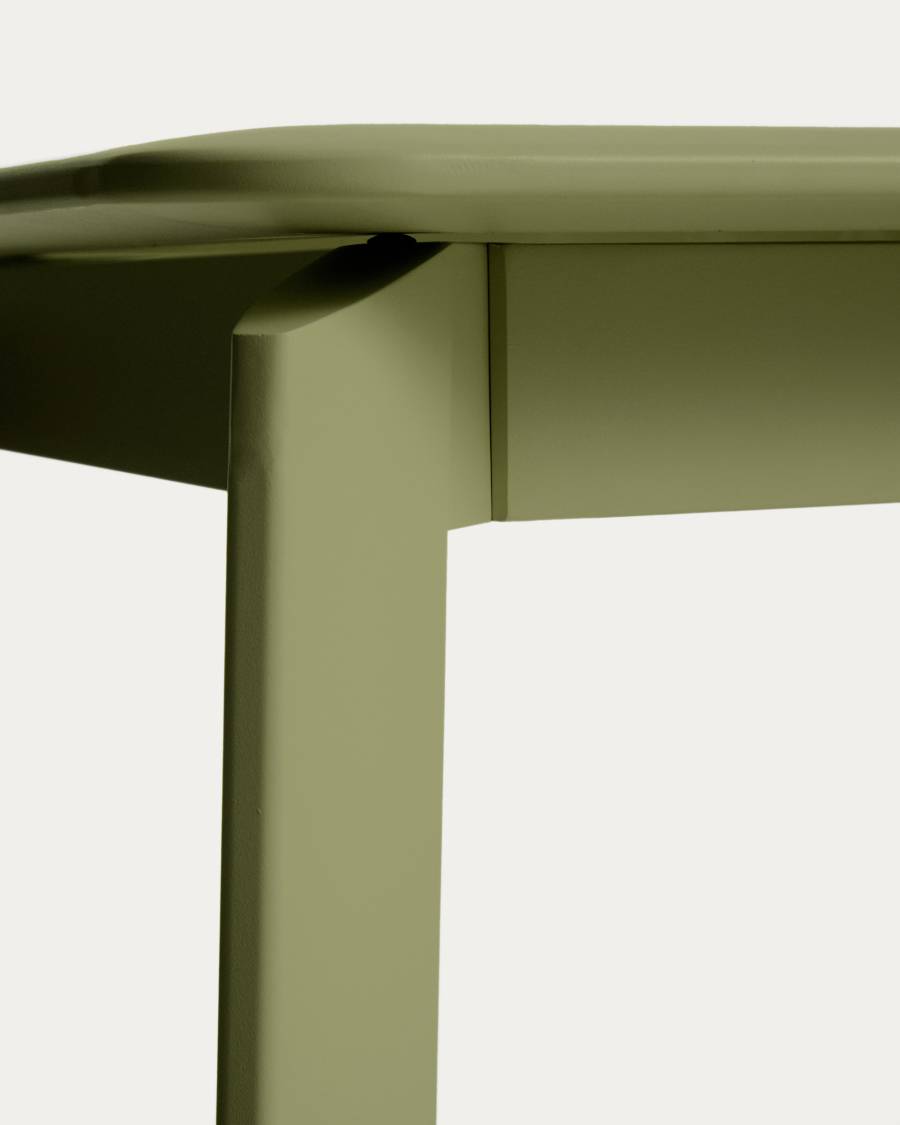 Set with Brela extendable table in green aluminium and 6 Luri chairs in green aluminium and beige texteline 205(287)x100cm