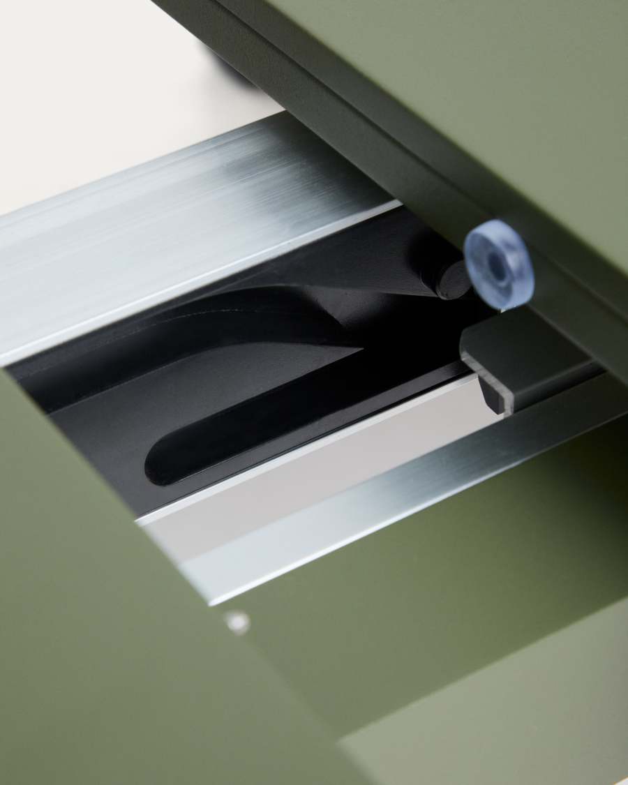 Izola extendable outdoor table in aluminium with green finish 220 (280) x 100cm