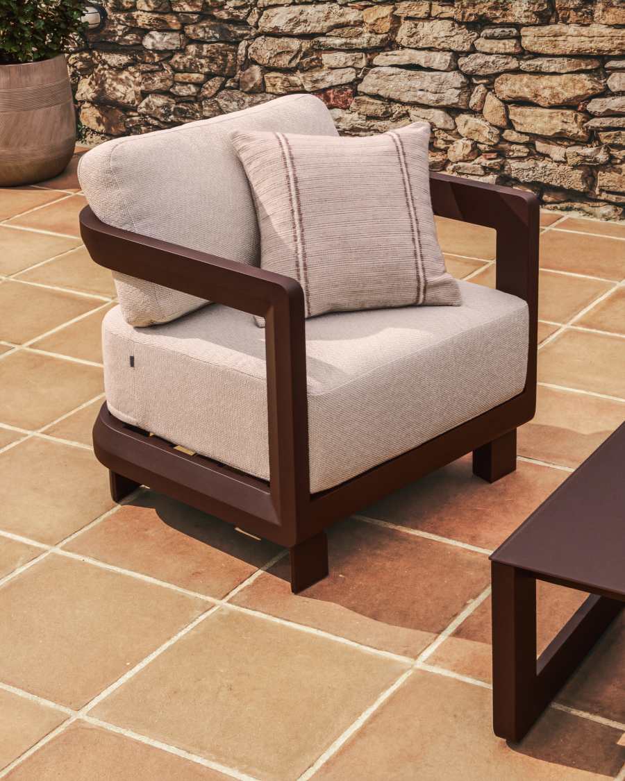 Nerano brown aluminium outdoor armchair