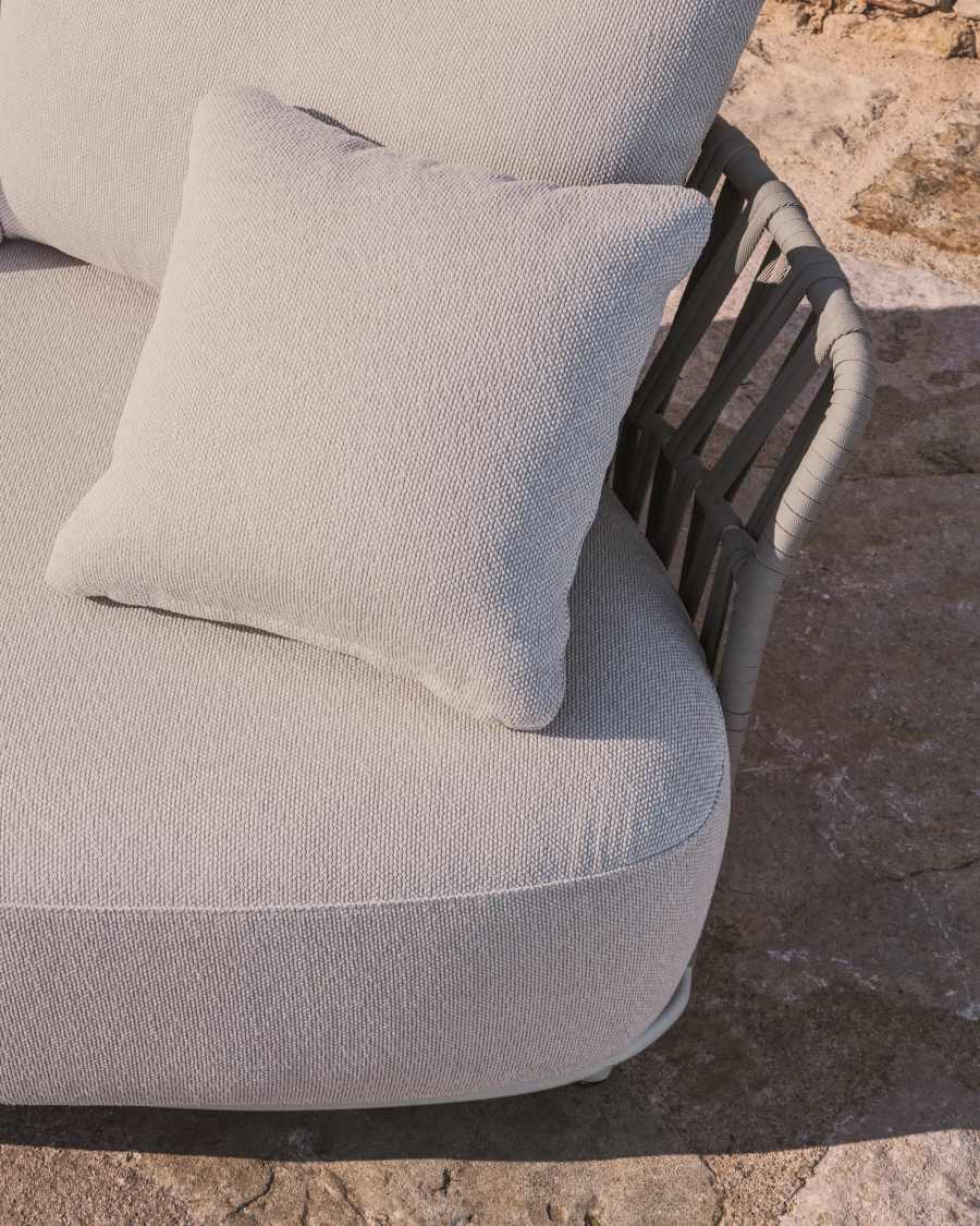 Osani ecru 2-seater sofa with taupe rope cord 170cm