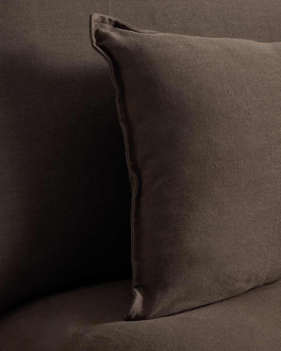 Poltrona sfoderabile Anarela in lino e viscosa tortora 90 cm FSC Mix Credit