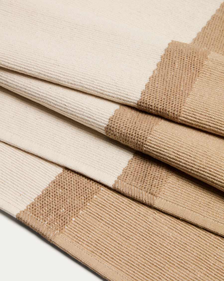Tari 100% cotton beige table runner 50 x 150 cm