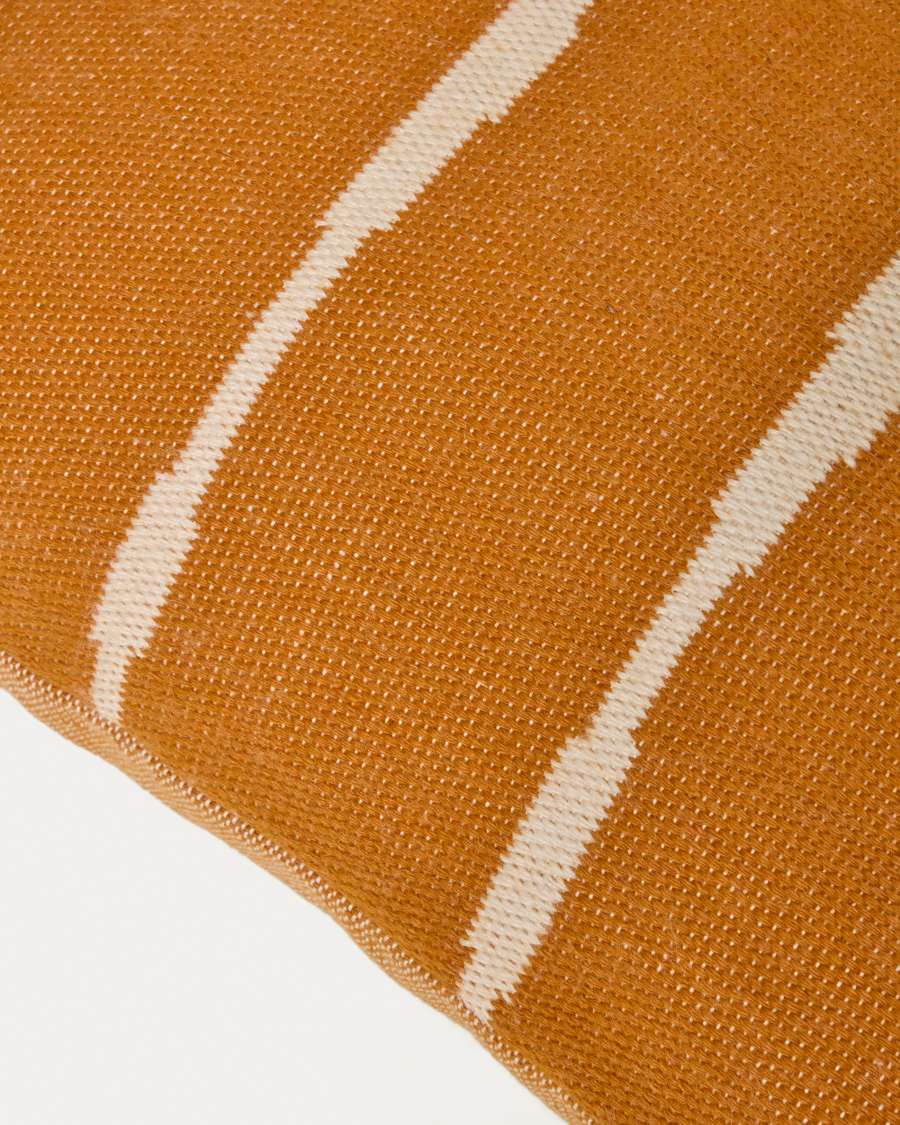 Daila orange 100% PET floor cushion cover with Ikat graphic 70 x 70 cm