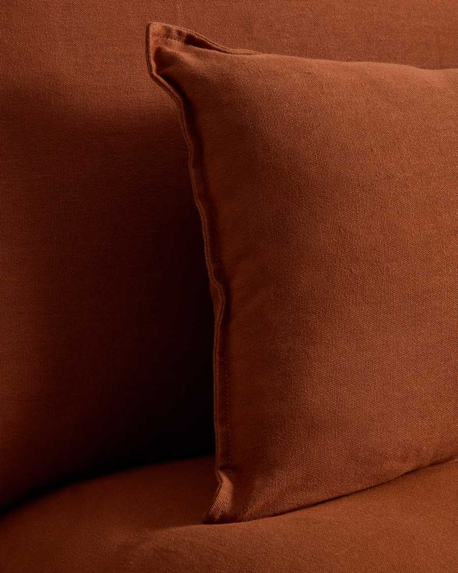 Anarela terracotta linen armchair with removable cover 110cm FSC Mix Credit