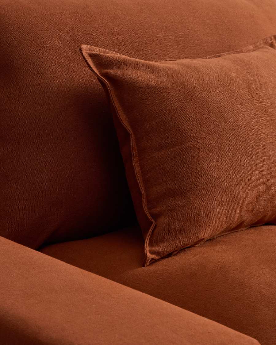 Anarela terracotta linen 3-seater sofa with removable cover 260 cm FSC Mix Credit