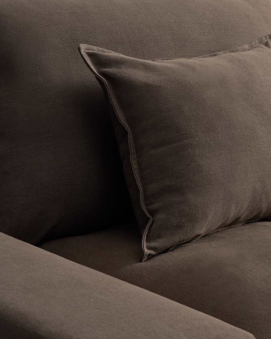 Anarela taupe linen 3-seater sofa with removable cover 280 cm FSC Mix Credit