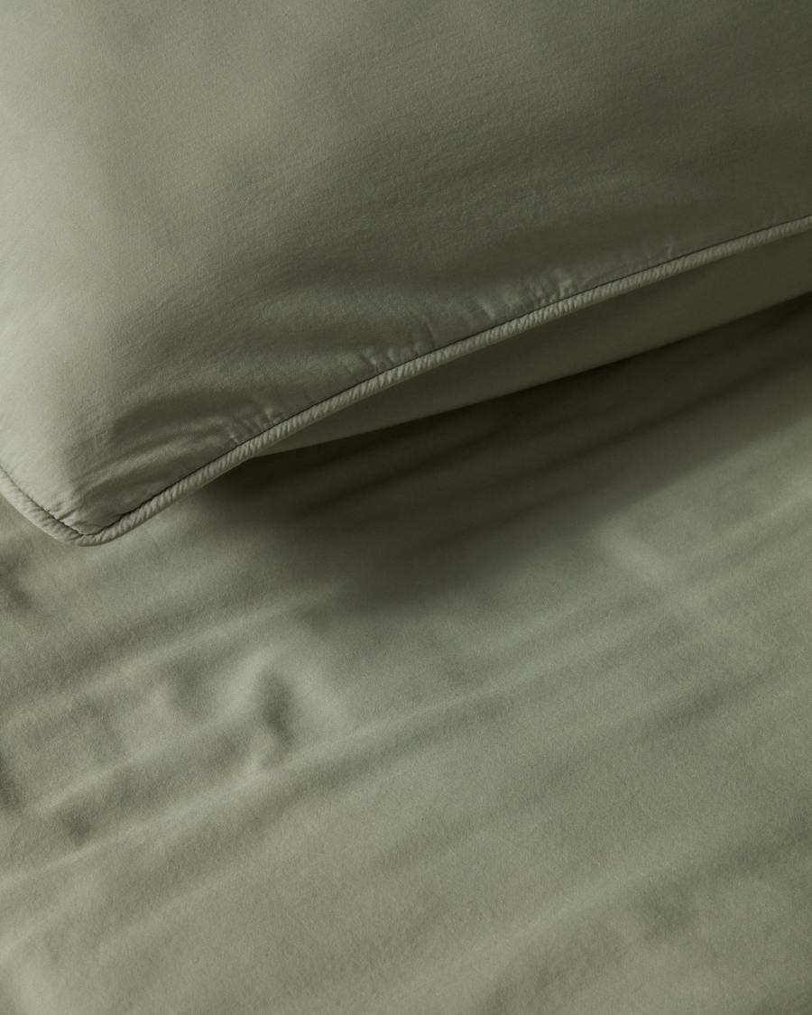 Housse de couette Sirale 100 % satin de coton fini lavé vert pour lit de 150/160 cm