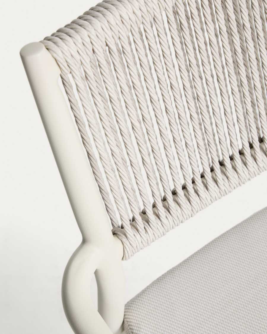 Argasi chair in ecru aluminium and grey synthetic rope cord