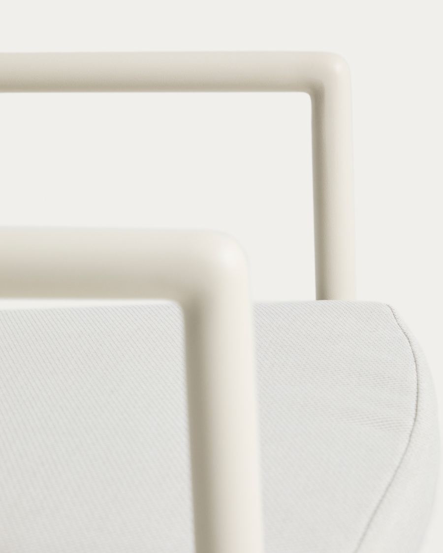 Argasi chair in ecru aluminium and grey synthetic rope cord