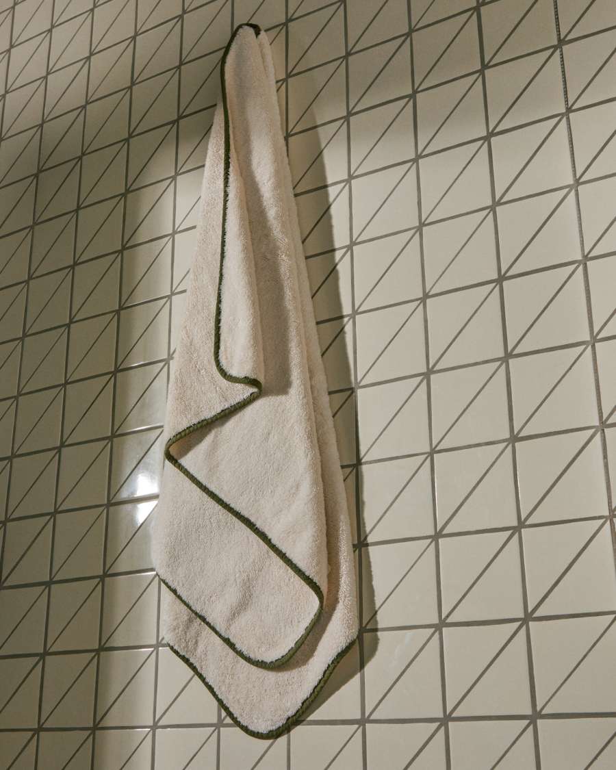 Sedora 100% cotton towel with green contrast detail 100 x 150cm