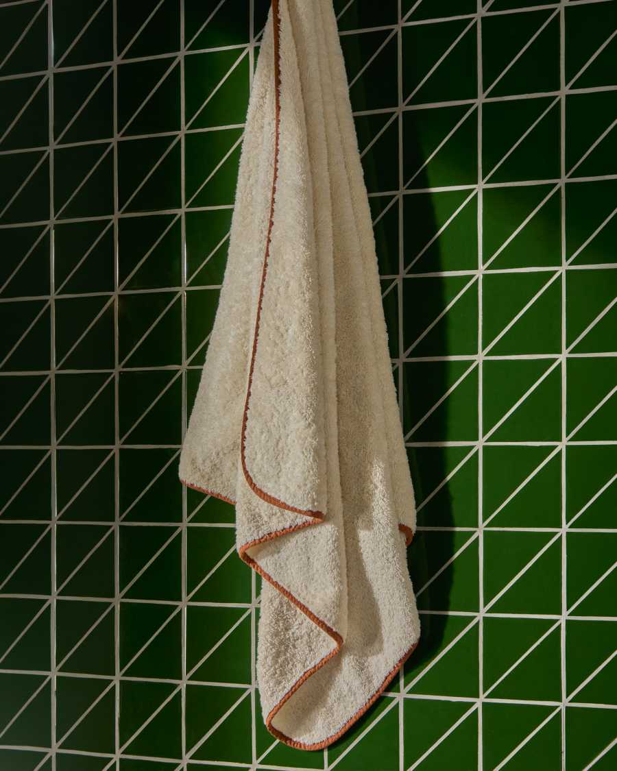 Sedora 100% cotton towel with orange contrast detail 70 x 140cm