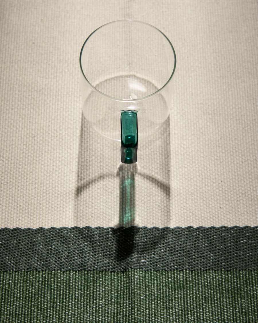 Glastasse Micla mit grünem Henkel