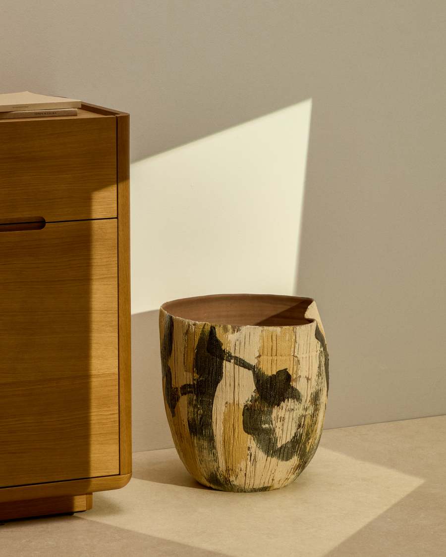 Dirva brown ceramic vase 38cm