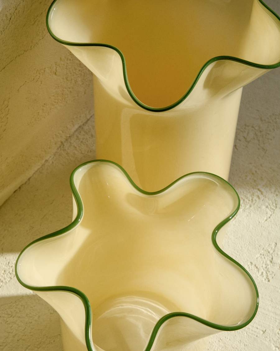 Endasi yellow glass vase 31cm
