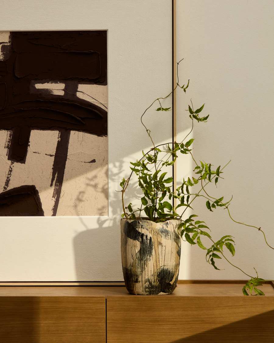 Dirva brown ceramic vase 23cm